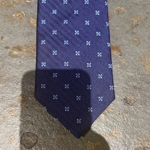 Brooks Brothers Navy Tie with Light Blue Micro-Pattern